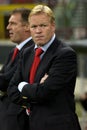 The Ajax coach , Ronald Koeman, before the match